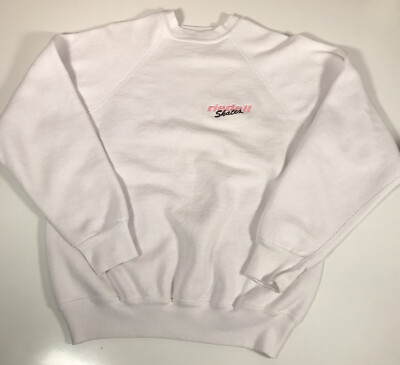 Riedell Skates White Embroidered Sweatshirt Size Small Made In USA