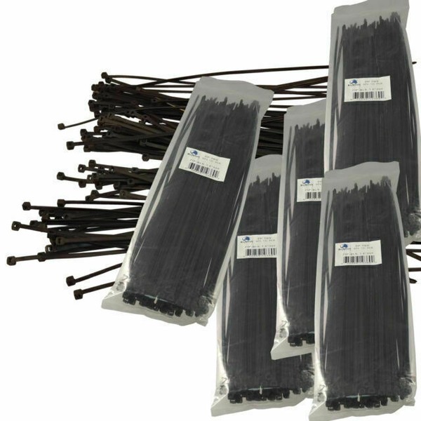 BLACK BlueDot Trading 200 Pack Lot Pcs 12 Inch UV Resistant Nylon Cable Zip Wire Tie 40 lbs BLACK BlueDot Trading 200 Pack Lot Pcs 12 Inch UV Resistant Nylon Cable Zip Wire Tie 40 lbs