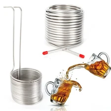 Stainless Steel Metal Coil Tube Immersion Wort Chiller Beer Wine Cooler For Home