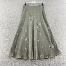 Talbots Collection Womens 8 Line Ankle Length Green Floral Silky Fit Flare Dress