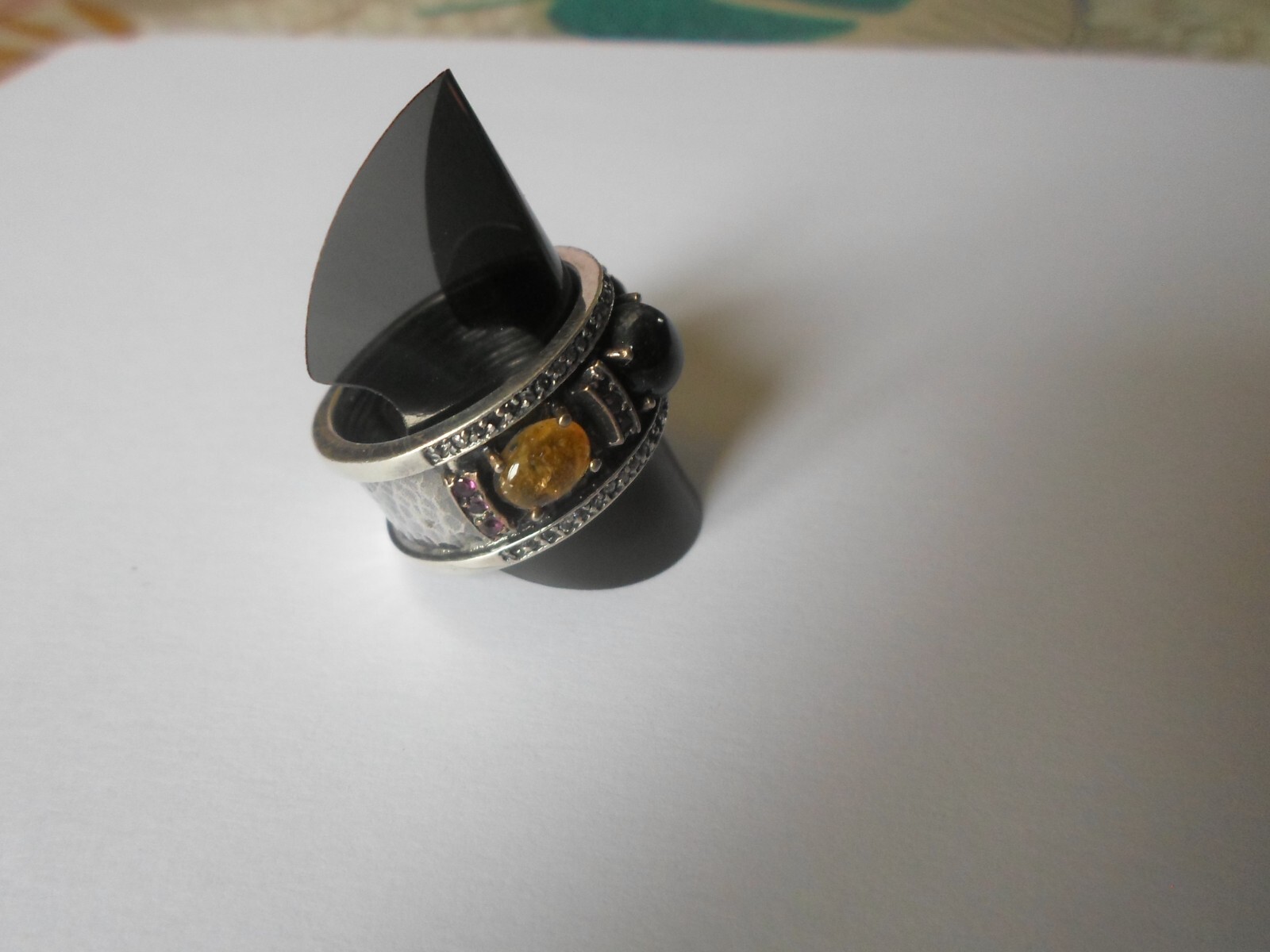 solid silver ring, multi stone ring, size 61/62 - image 7