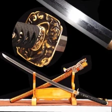 Japanese Sword Samurai Katana Very Sharp Folded Damascus Steel Blade Full Tang