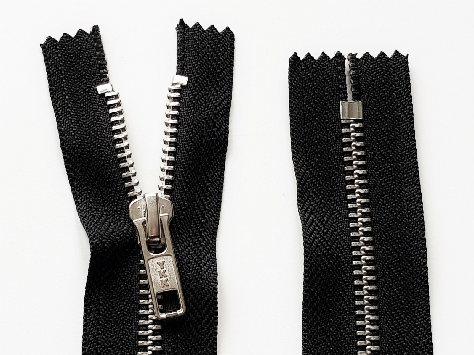 YKK Black Zip Silver Metal Closed End 5 Medium Weight Zipper Clothes