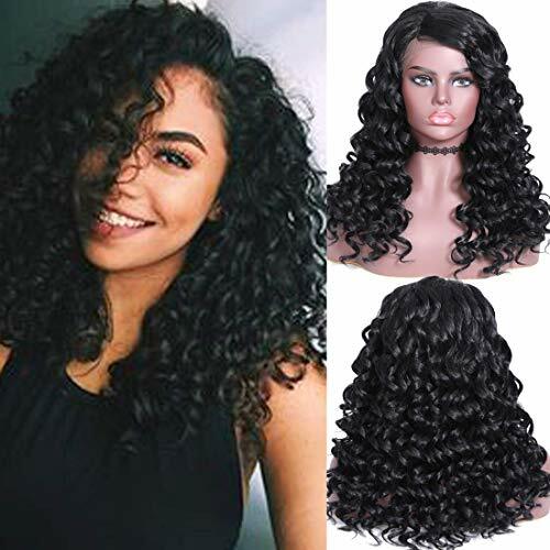 Loose Curly Wavy White Synthetic Lace Front Wig With Widow S Peak