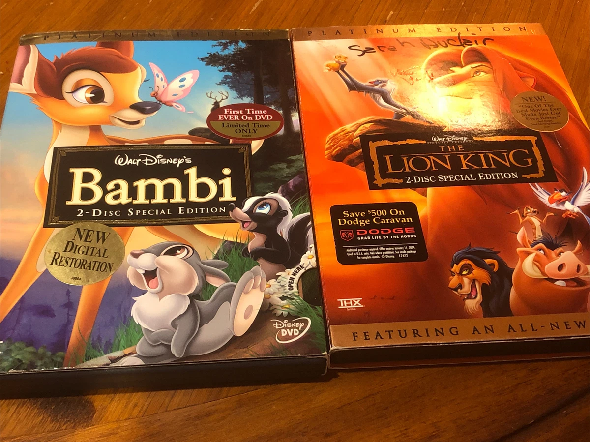 2 Disney Classics The Lion King Two Disc Platinum Edition DVD Bambi 2 Disc SE eBay