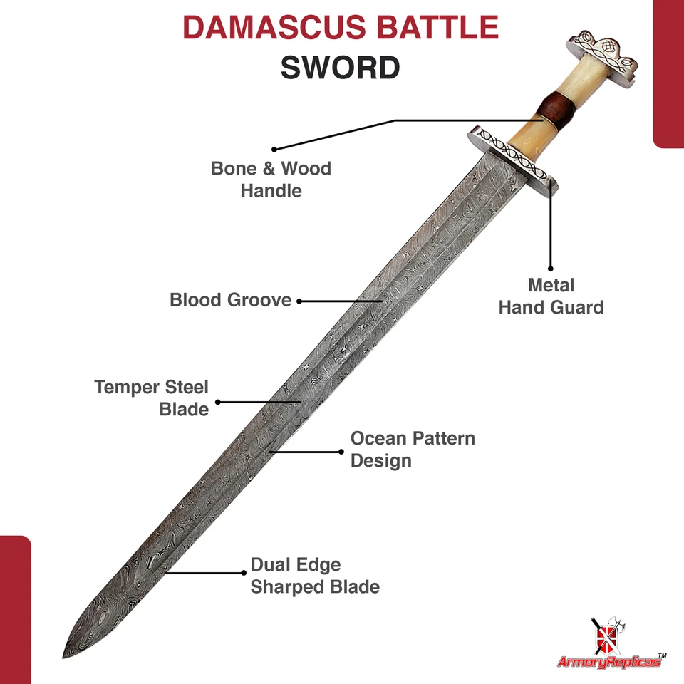 Espada medieval vikinga anglosajona tierra de nadie damasco batalla Foto 3 de 4