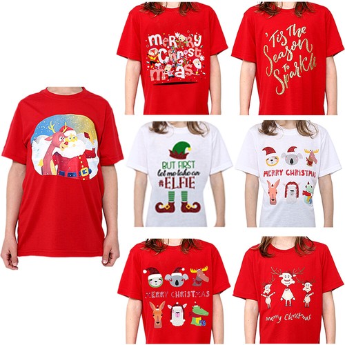 T Shirt 100% Cotton Xmas Tee Boys Girls 