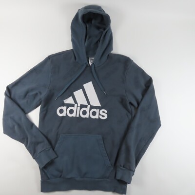 Adidas Mens Hoodie Size Small Gray Pull Over Hooded Logo