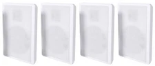 4 Rockville RockSlim White Home Theater 5.25" 240w Easy Wall Mount Slim Speakers