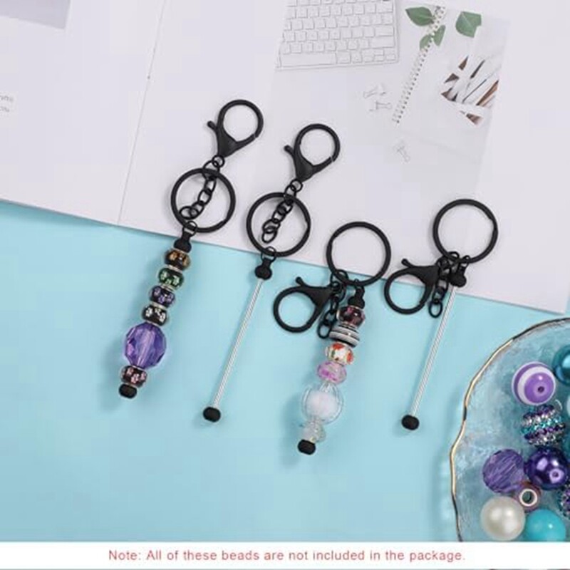 8Piece DIY Bead Bar Keychain Kit DIY Keychain Accessories for Women Men