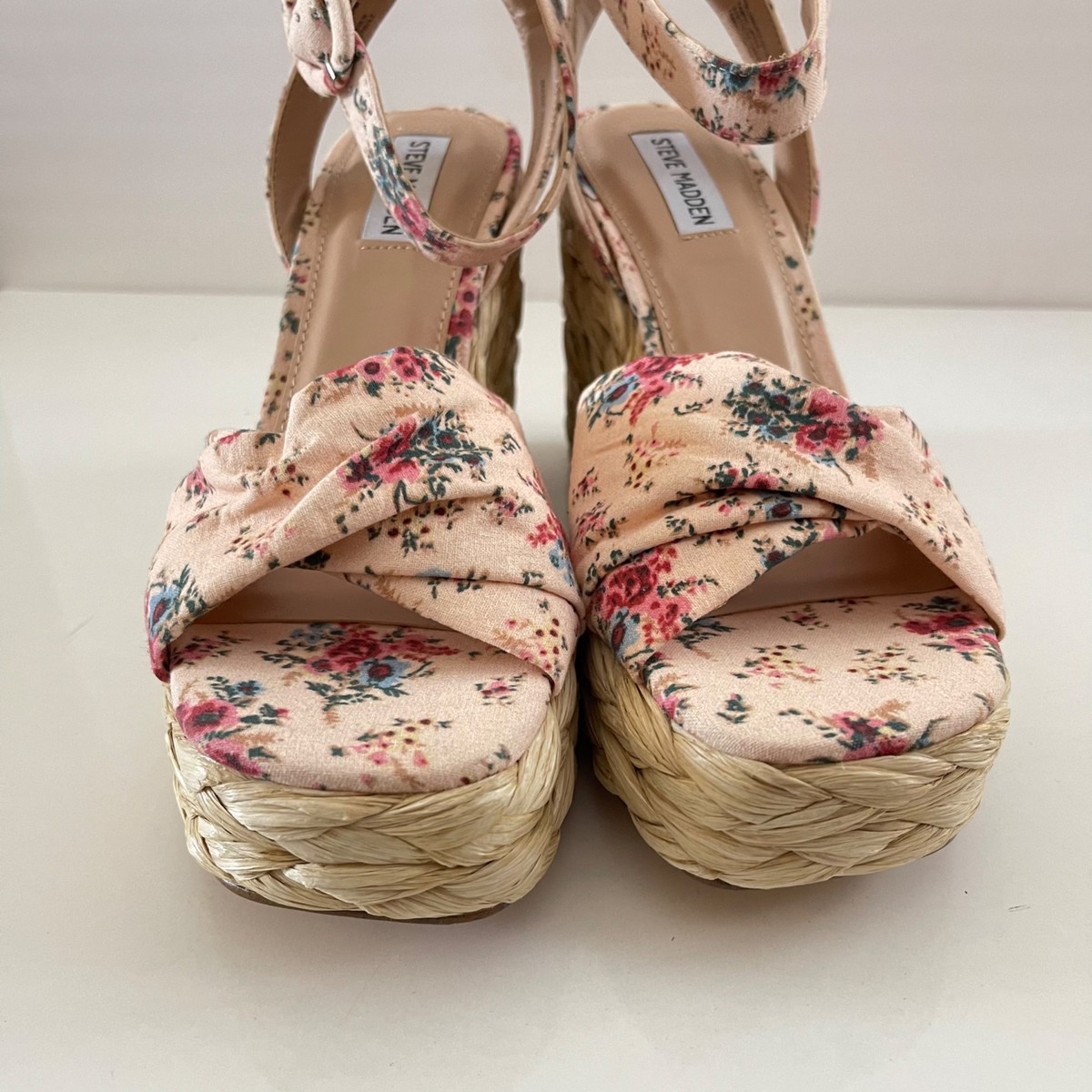 Steve Madden Womens EUC Pink Floral Poloma Espadrille