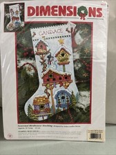 Dimensions Christmas Seasonal Birdhouse Stocking 16 โ 2000 Made In USA # 8367