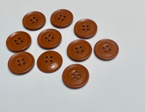 10 Brown Buttons 20mm Round 4 Hole B24-2 AUSSIE SELLER - Picture 5 of 5
