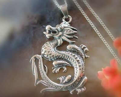 Drachen Anhänger Silber 925 Kettenanhänger echt Sterlingsilber b7-01