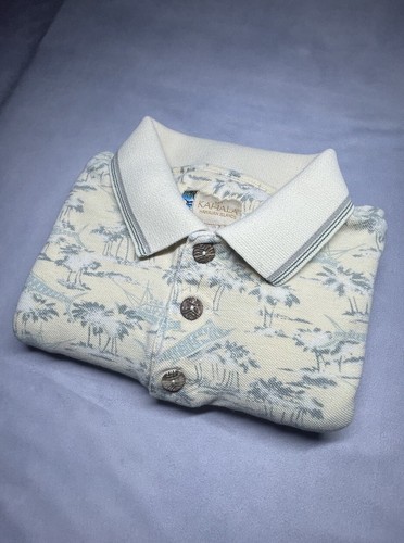 Kahala Polo Shirt Mens Large 100% Cotton Short Sleeve Hawaii Wahoo Fish Print - Picture 5 of 6