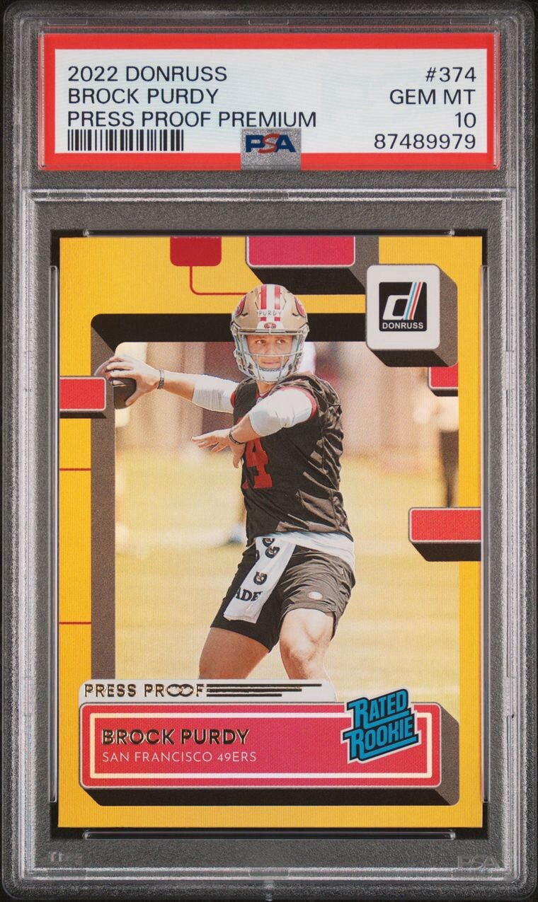 2022 Donruss BROCK PURDY Press Proof Premium #374 PSA 10 GEM MINT RC Rookie Card