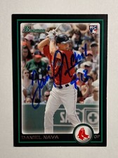 Daniel Nava Signed Bowman #BDP20 2010 Rookie RC Card Boston Red Sox Auto MLB RAD