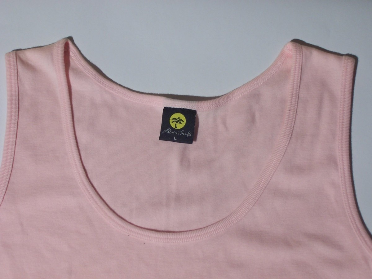 Débardeur Fille H43 Avec Strass Rose/pêche - Taille L, 100% Coton, Style Miami - Neuf Sans étiquettes
