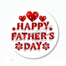 Happy Father's Day Scrapbook Stickers Envelope Seals Red Hearts  Favors Labels