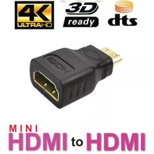Mini HDMI Male to Standard HDMI Female Adapter Gold Plated HDTV 4K 1080p 3D