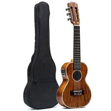 28" Concert Mini Acoustic Guitalele with EQ Handcraft Acacia Wood W/Sponge Bag