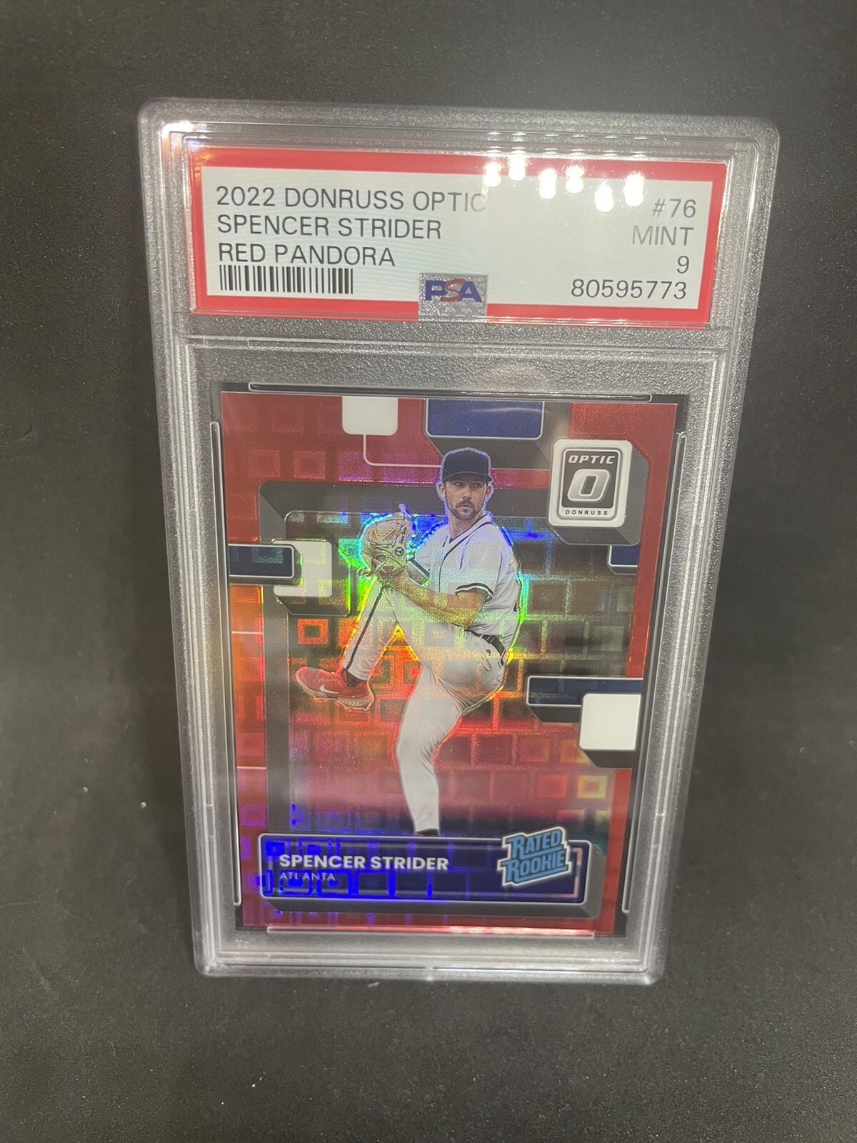 2022 Donruss Optic Baseball Spencer Strider Red Pandora Rookie /99 PSA ...