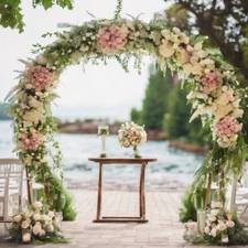 8ft x 9ft Metal arbor, Wedding Arch, Outdoor Garden Trellis, Backdrop Stand.
