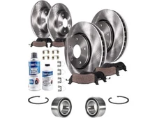 61QQ52T Front and Rear Brake Pad and Rotor and Wheel Bearing Kit Fits Accord