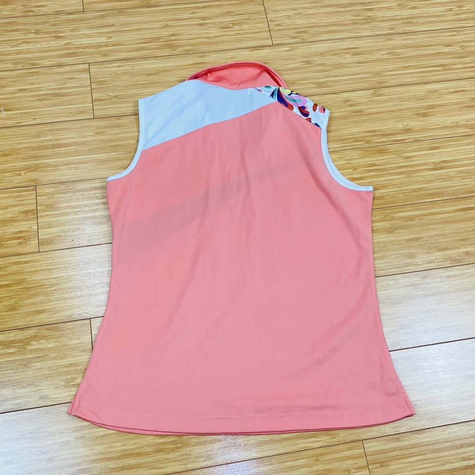 Monterey Club Women's Fountain Floral Print Block Active Tank Medium - Image 2 of 3