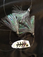 High Percentage Salmon Trolling Flies And Bait/Meat Rigs- Black Pearl Flash Bulb
