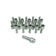 20x Radschraube M14x1,25 30mm Kegelbund 60° Sternschraube Barracuda Silber