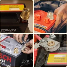 M6 580 Short Brass Post Adapter Battery Terminal Charging Posts Pack Of 2 New