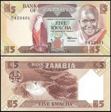 ZAMBIA 5 Kwacha, 1980, P-25, UNC World Currency