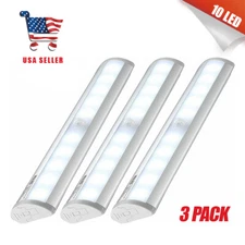 10-led Wireless Motion Sensing Step LED Light Bar with Magnetic Strip, 3 Pack