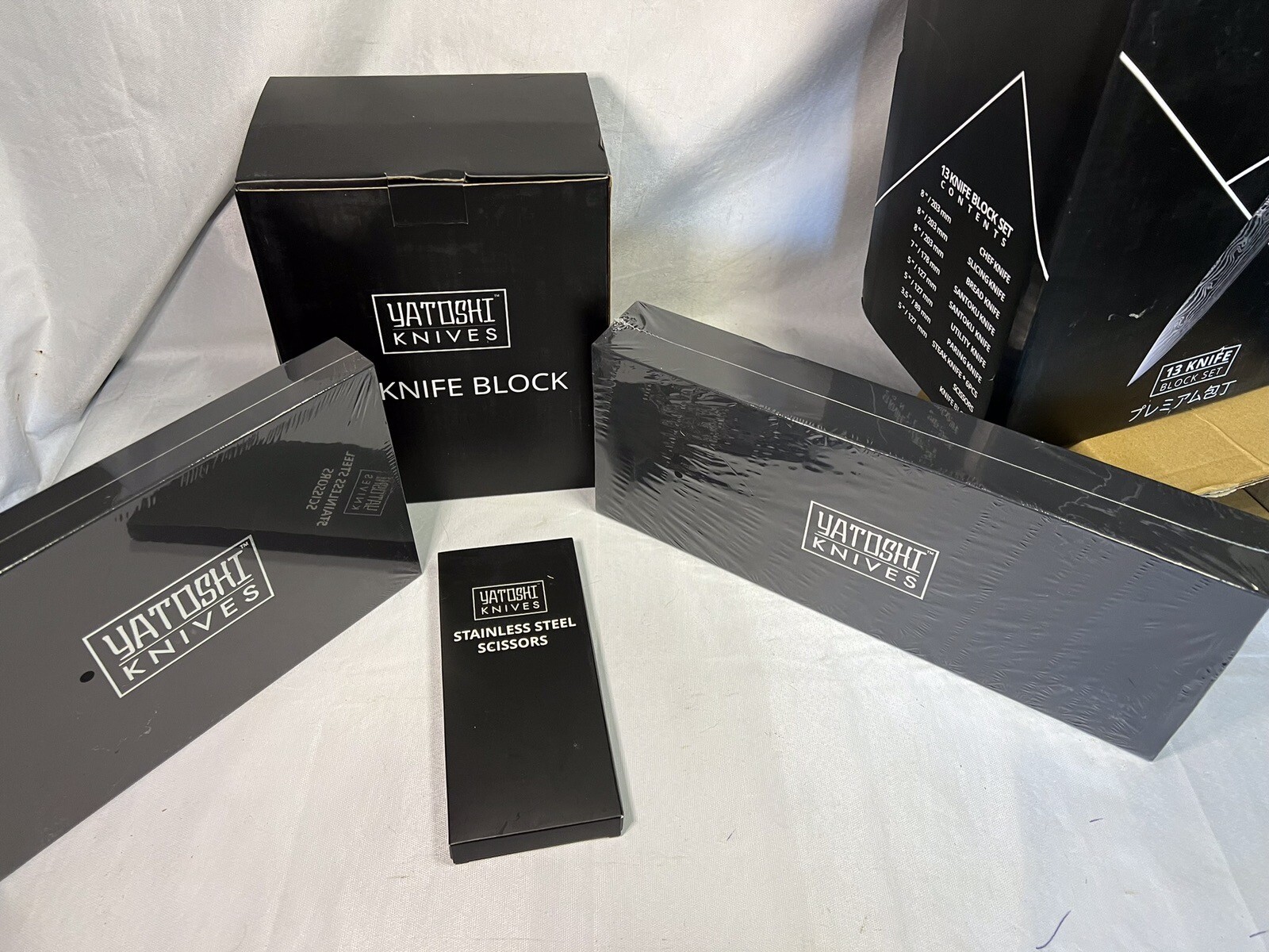 Yatoshi 13 Knife Block Set Ultra Sharp High Carbon Steel New Sealed