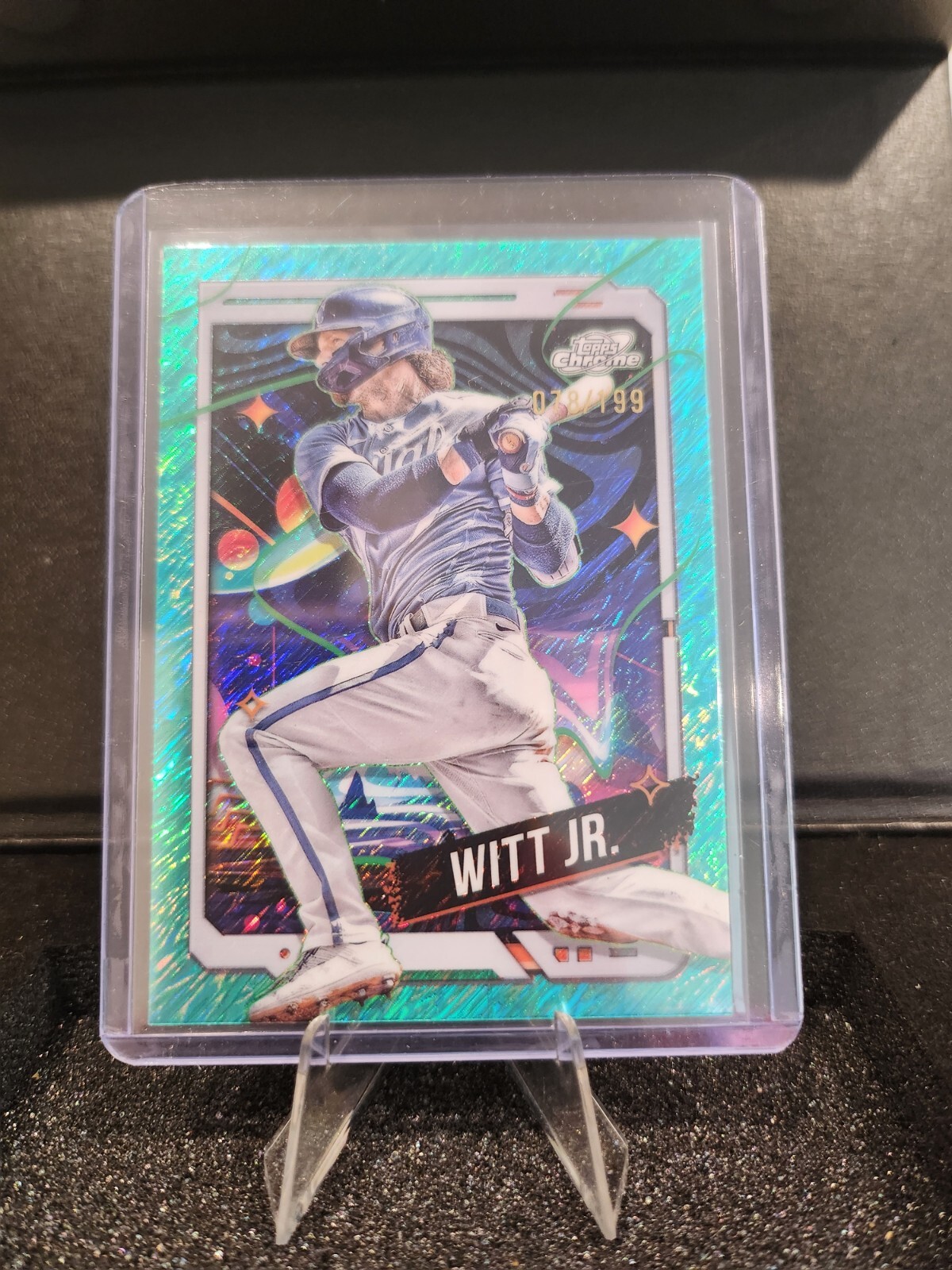 Bobby Witt Jr. 2024 Topps Chrome Cosmic 81 Aqua Equinox Refractor /199