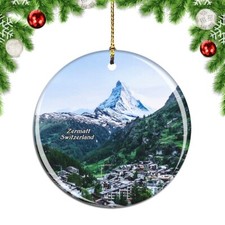 Switzerland The Matterhorn Zermatt Christmas ornament city travel souvenir