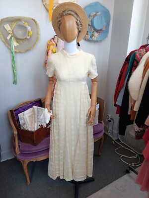 VTG 1960's/70's Summer Empire Waist Dress Daisy Pattern Cotton