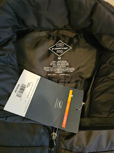 St Johns Bay gefütterte Weste klassisch mit Taschen schwarz Herren Medium neu mit Etikett (5) - Bild 2 von 3