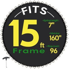 Trampoline Replacement Mat Fit 12'-15' Trampoline Frame 72-96 V-Rings Springs