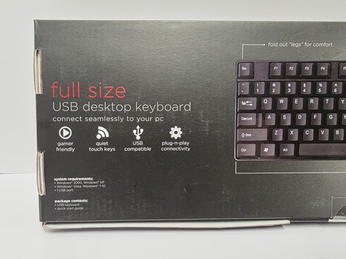 iHome Keyboard IH-K1000B Compact USB Black Wired Desktop Keyboard Corded - Picture 3 of 5