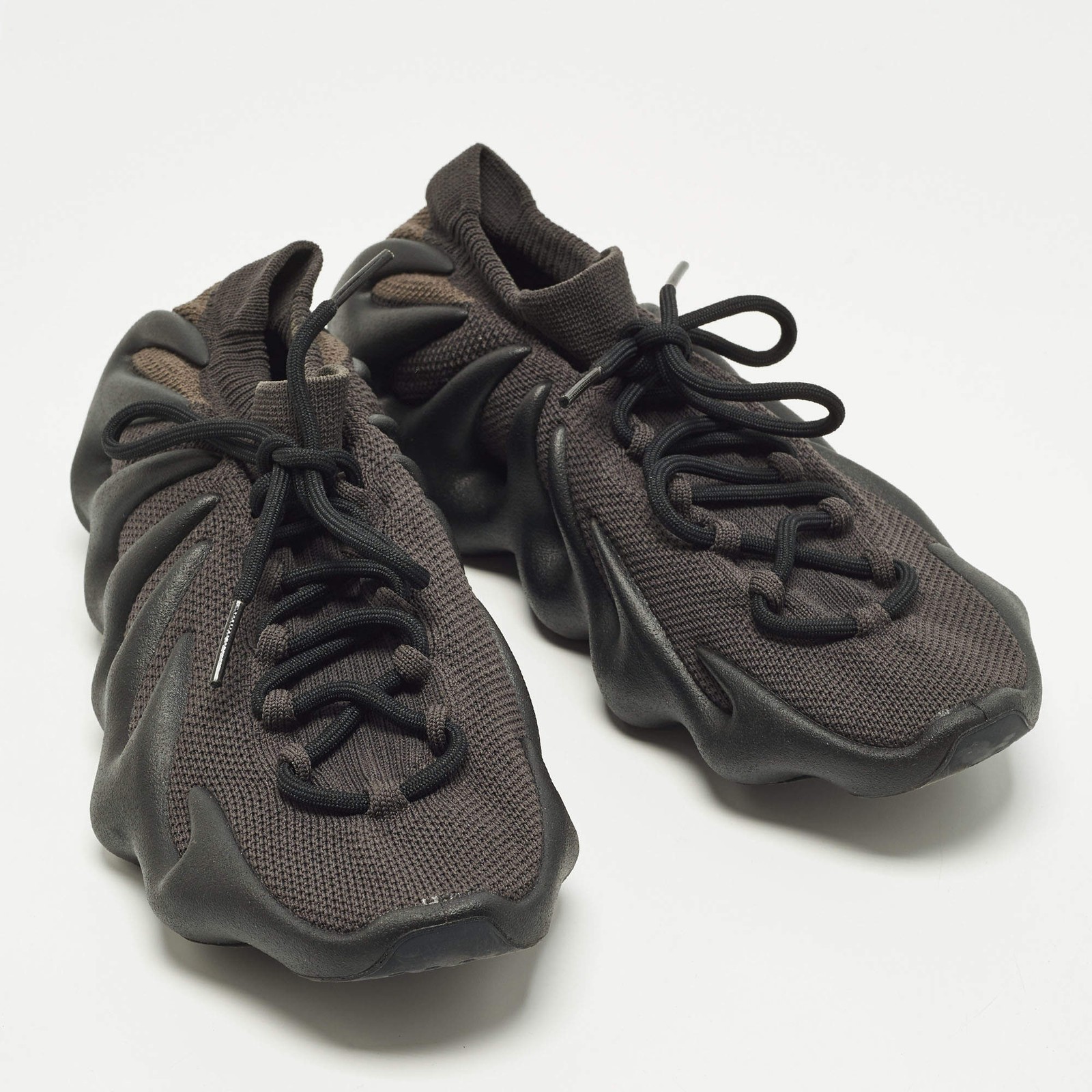 Yeezy x Adidas 450 Dark Slate Size 46 23 Black Knit Fabric Low Top Sneakers thumbnail 4