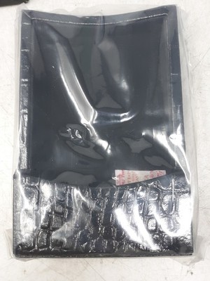 Dacasso A6409 Black Crocodile Embossed Italian Leather 4x6 Memo Holder