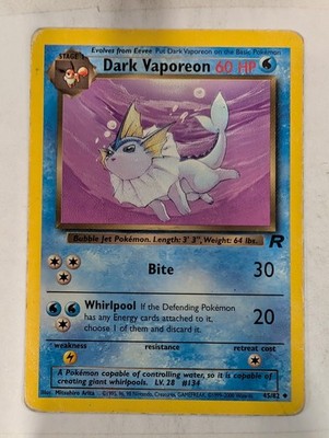 Dark Vaporeon 45/82 - Team Rocket Set Pokemon Card