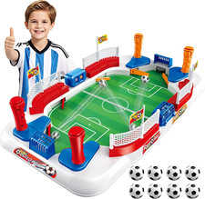 Kids Foosball Table Toy with 8pcs Balls, Soccer Gift Board Game for 8-12