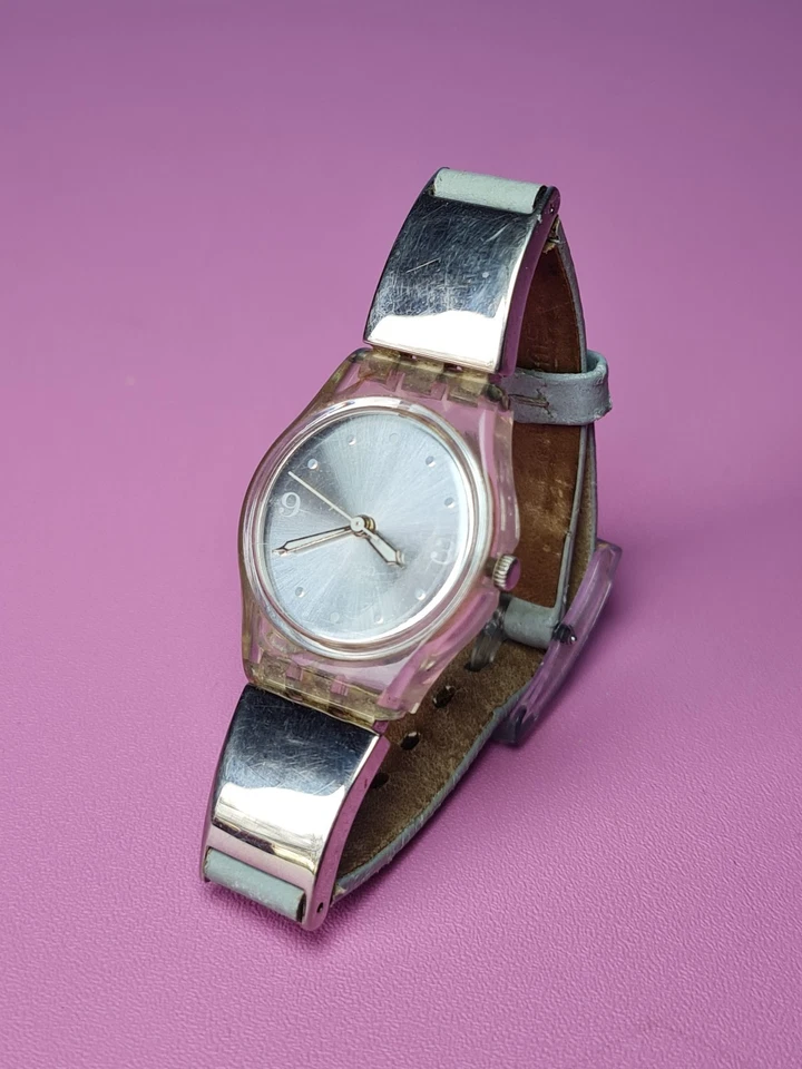 Montre SWATCH AG 2003 bracelet en cuir Swatch genuine leather vendue en l'état - Photo 2/4