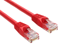 10ft Cat5e UTP Ethernet Network Patch Cable Snagless 24AWG Bare Copper, Red