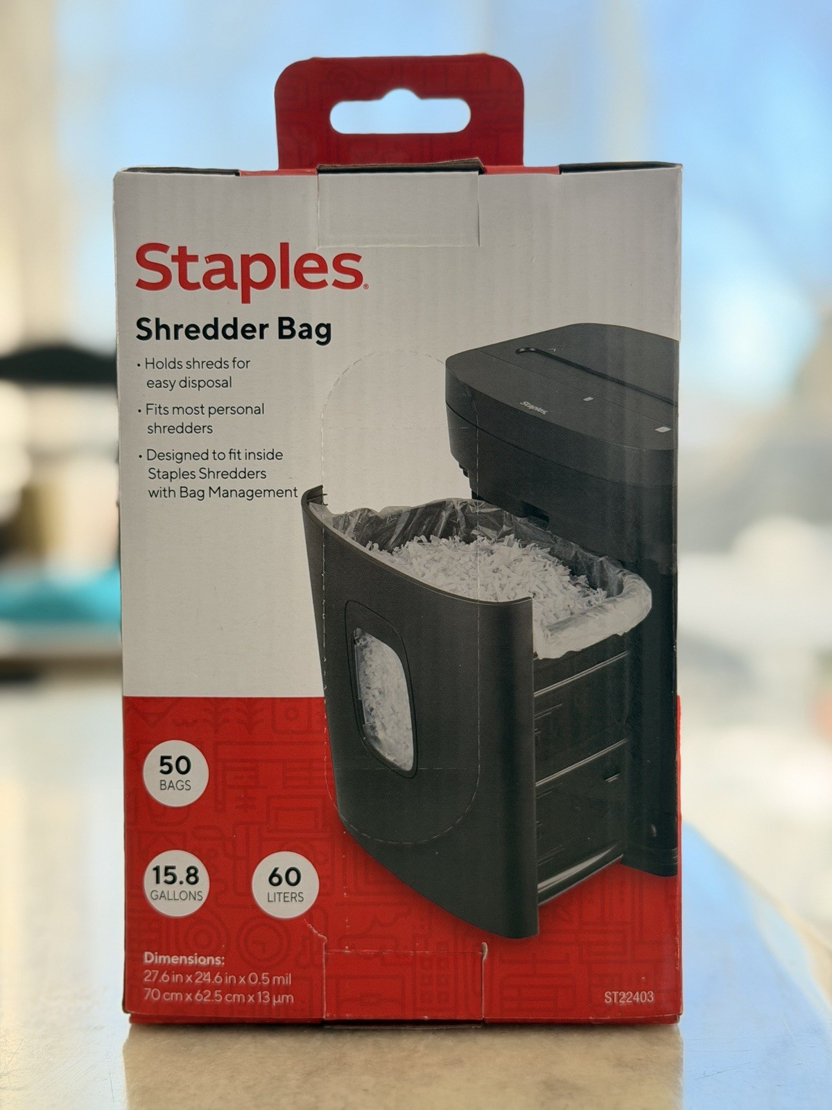 50 Count Red Paper Shredder Bags Durable Size for Personal Shredders