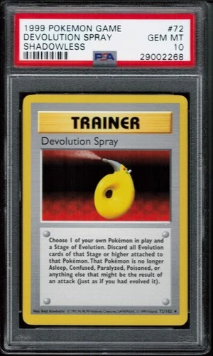 1999 Pokémon Devolution Spray Shadowless 72/102 Base Set - PSA 10