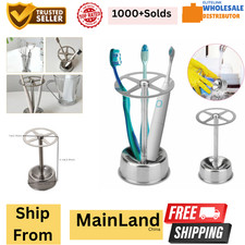 Stainless Steel Toothbrush Holder Toothpaste Stand Bathroom Organizer Freestand